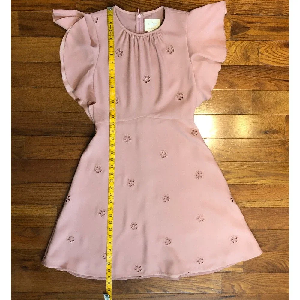 kate spade Blush Pink Mini Dress with Ruffle Sleeves